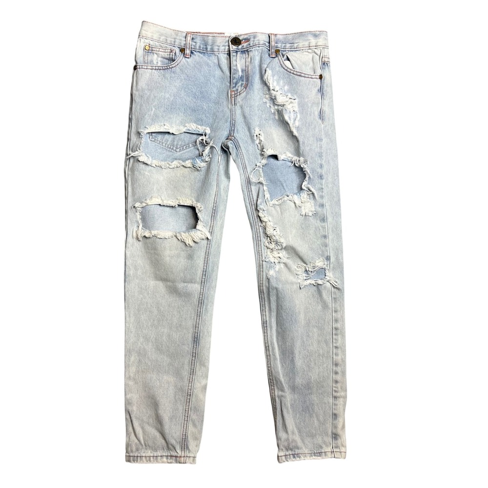 ONE by One‎ Teaspoon Awesome Baggies Distressed Ripped Jeans Size 28 Light Wash